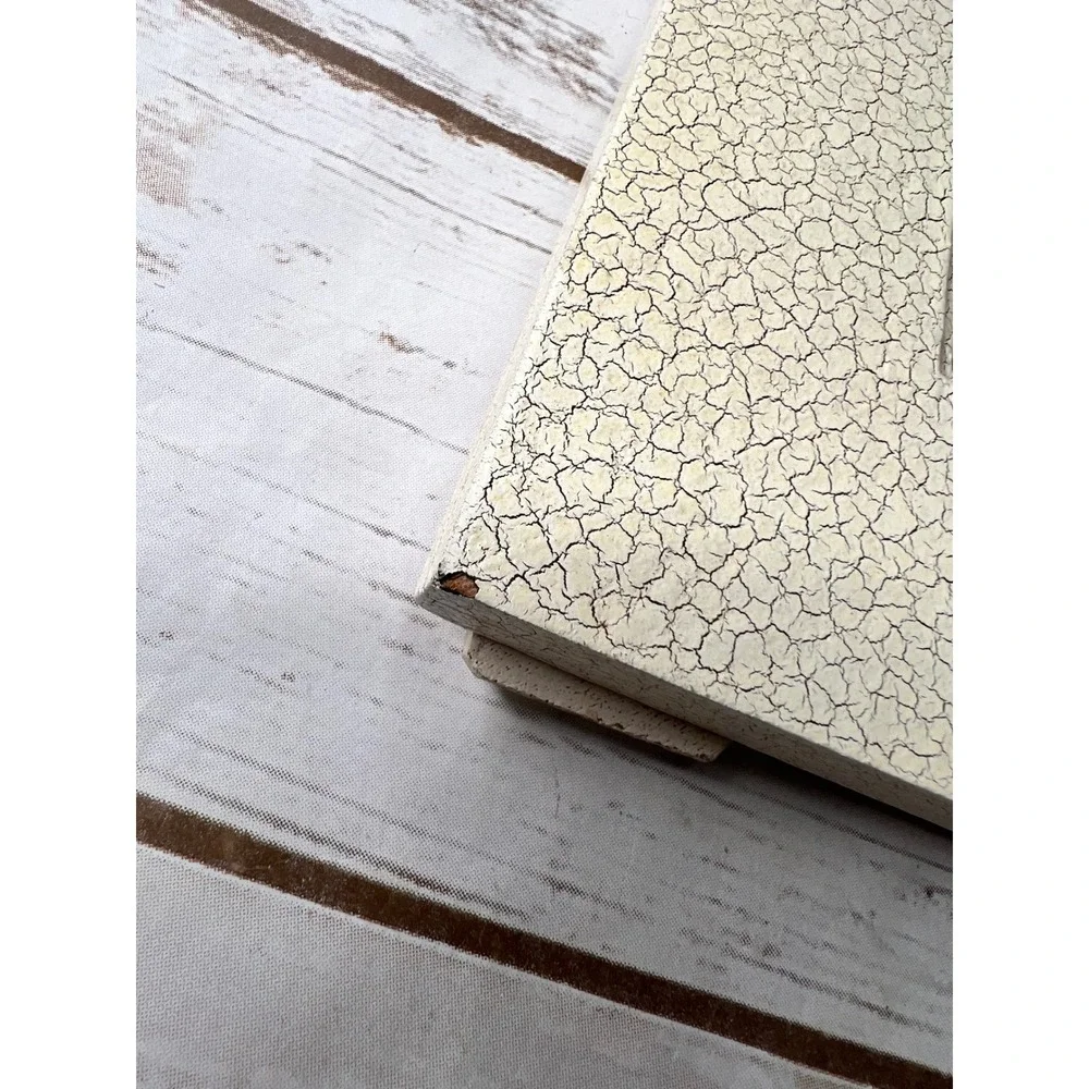 Unbranded Picture Frame Cream Gold Crackle Gilded Leaf Shabby Chic 9.5x7.75in